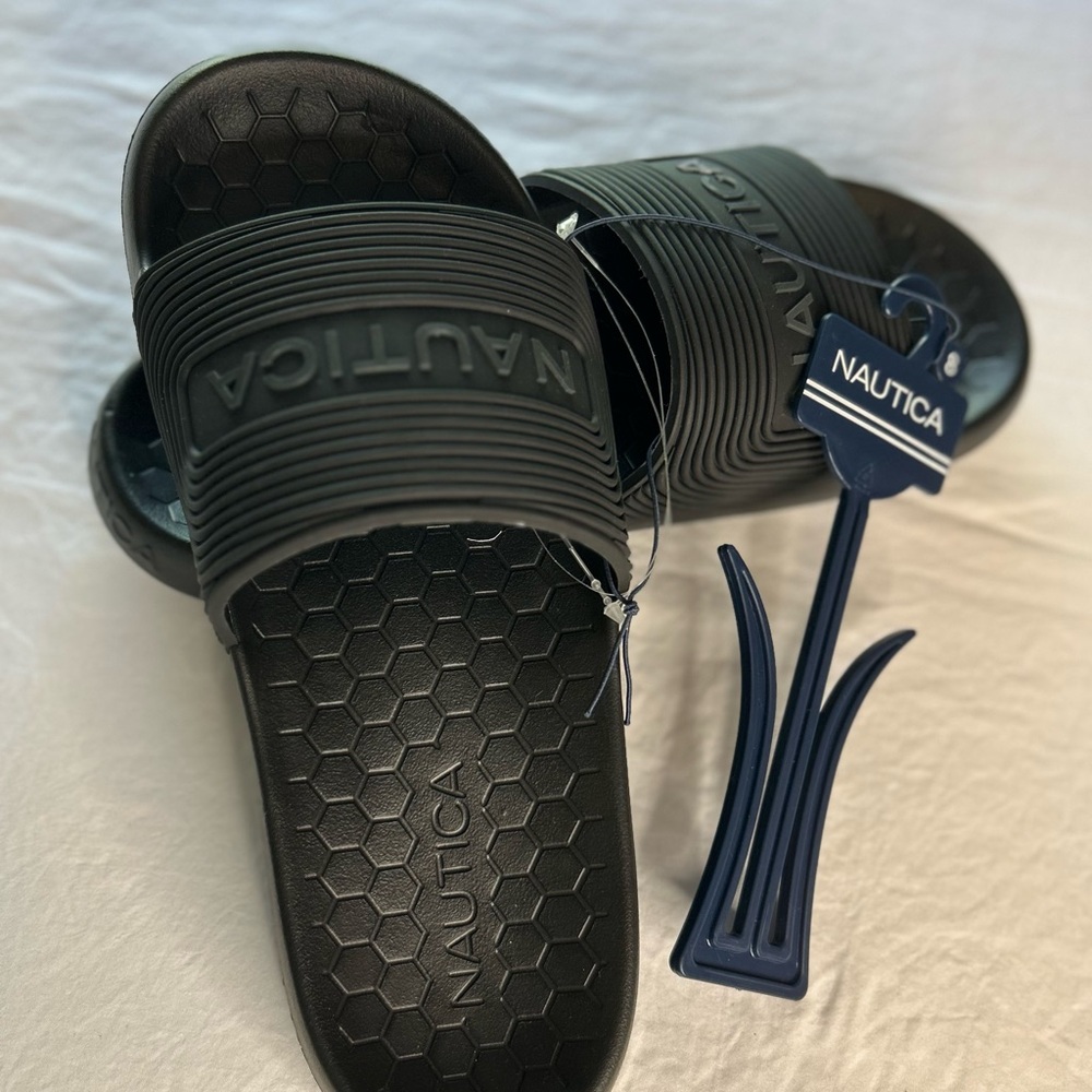 Nautica Men's Black Slide Sandals